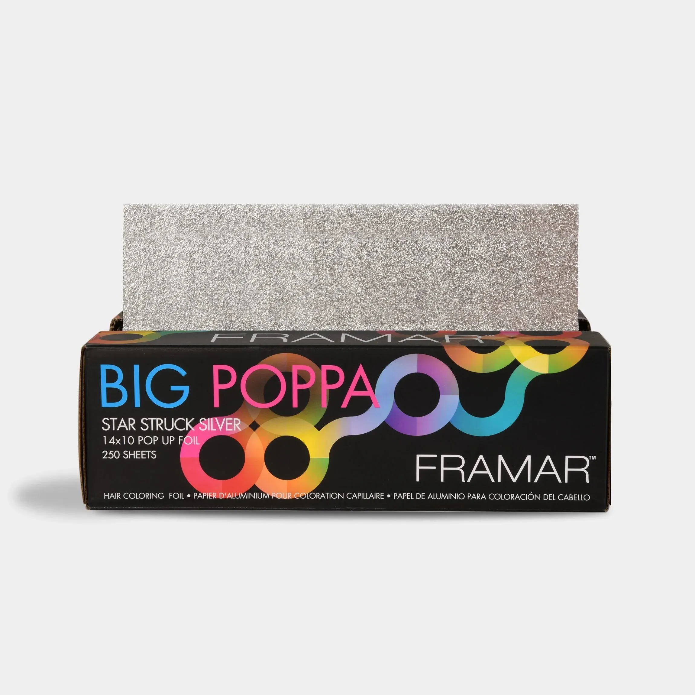 Framar Big Poppa Star Struck Silver Pop Up Hair Foil, Aluminum Foil Sheets, Hair Foils For Highlighting - 250 Foil Sheets – 10x14 inches