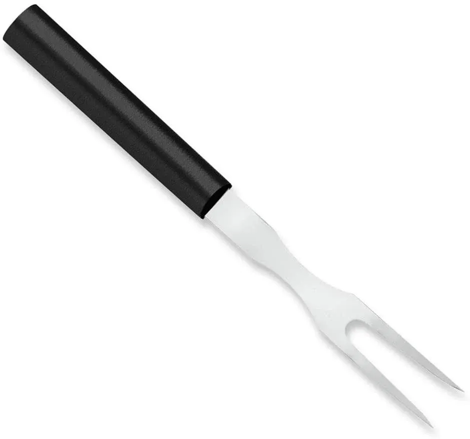 Carving Fork Stainless Steel Tine Steel Resin Made In Usa 91/2 Inches Black Hand