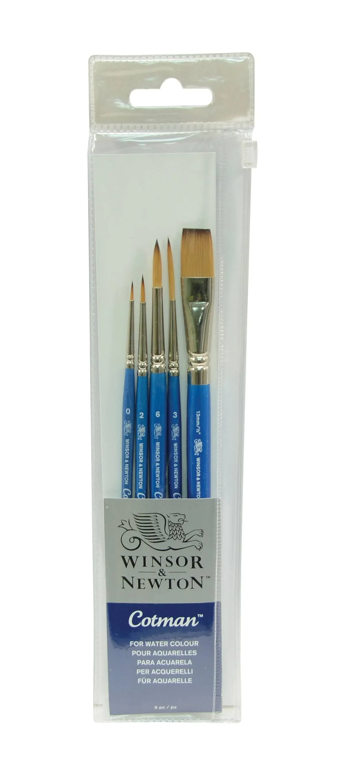 Winsor & Newton Cotman Watercolor Brush Set - Set C, Set of 5, Short Handle