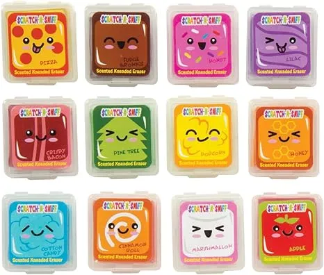 Raymond Geddes Wacky Whiffs Kneadable Scented Erasers (Pack of 72)