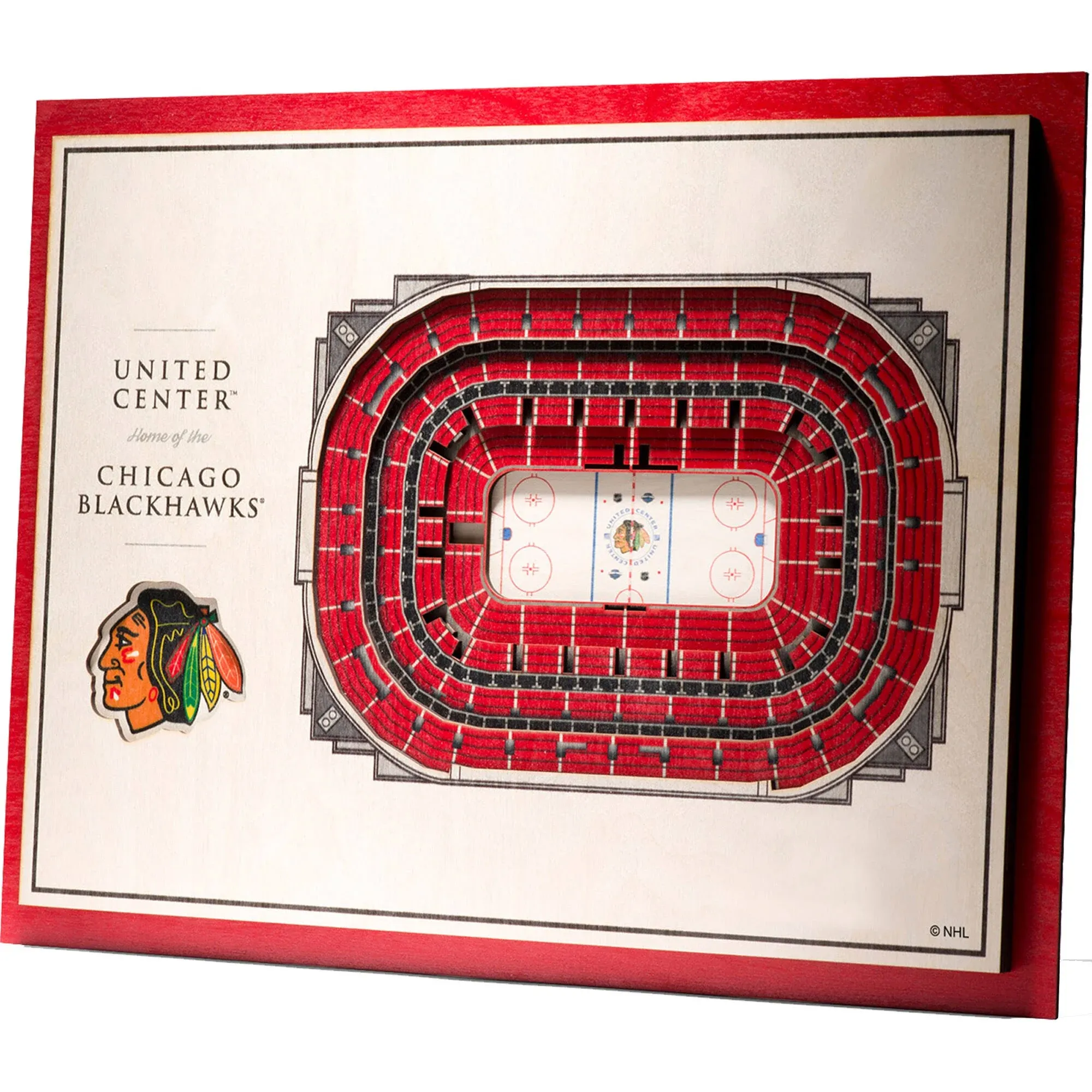 Chicago Blackhawks 5 Layer StadiumViews 3D Wall Art