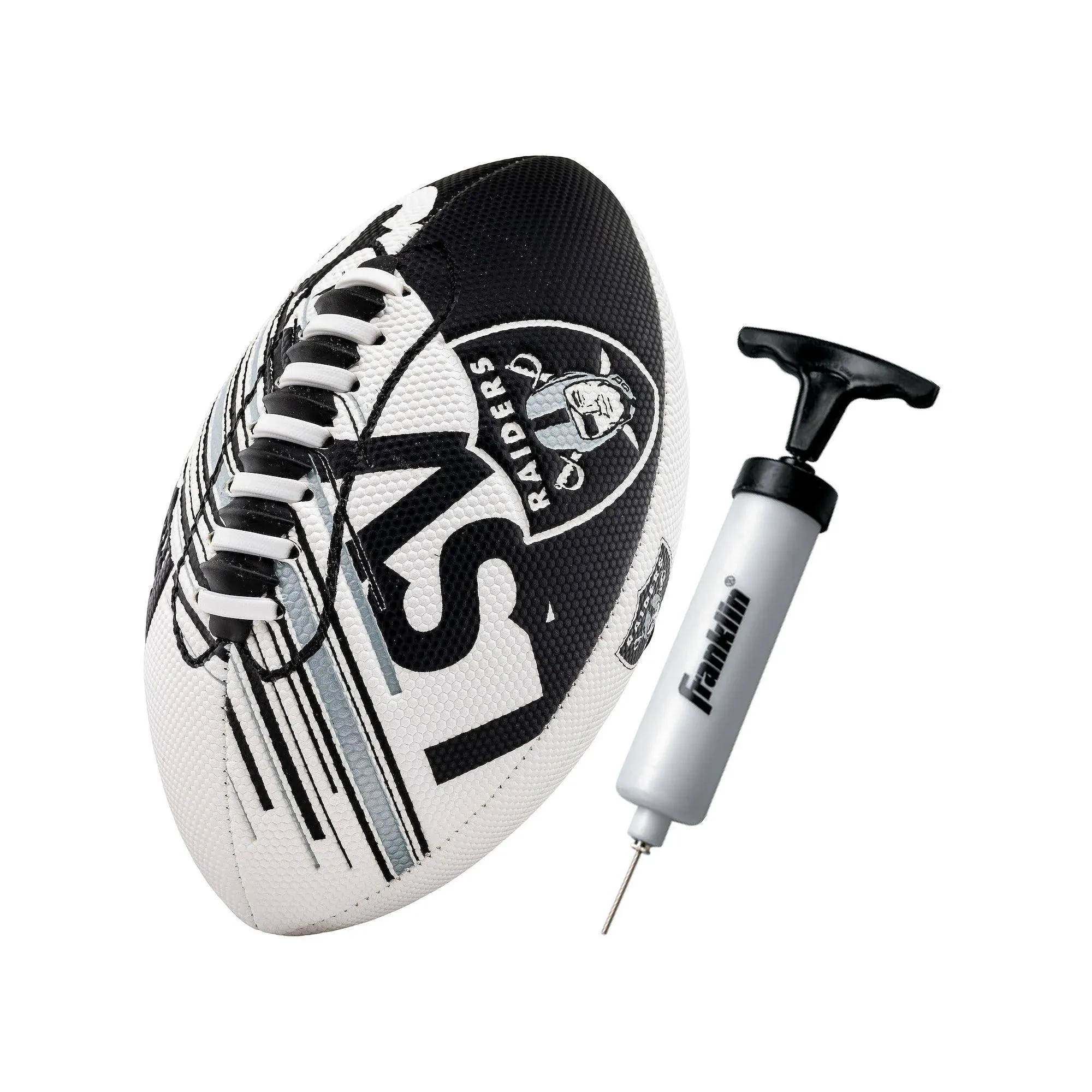 Las Vegas Raiders Kids NFL Exclusive Spacelace Air Tech Mini Football &amp; Pump