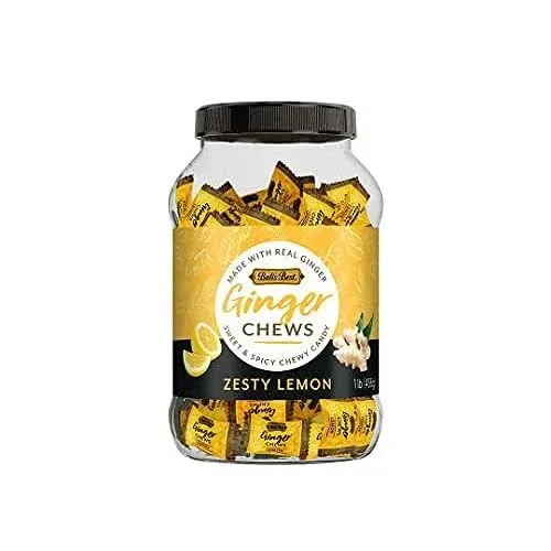 Bali's Best Zesty Lemon Ginger Chews: 1lb Jar