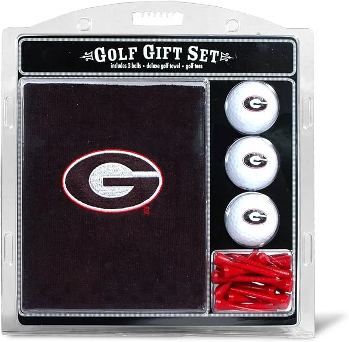 Team Golf NCAA Gift Set Embroidered Golf Towel, 3 Golf Balls, and 14 Golf Tees 2-3/4" Regulation, Tri-Fold Towel 16" x 22" & 100% Cotton