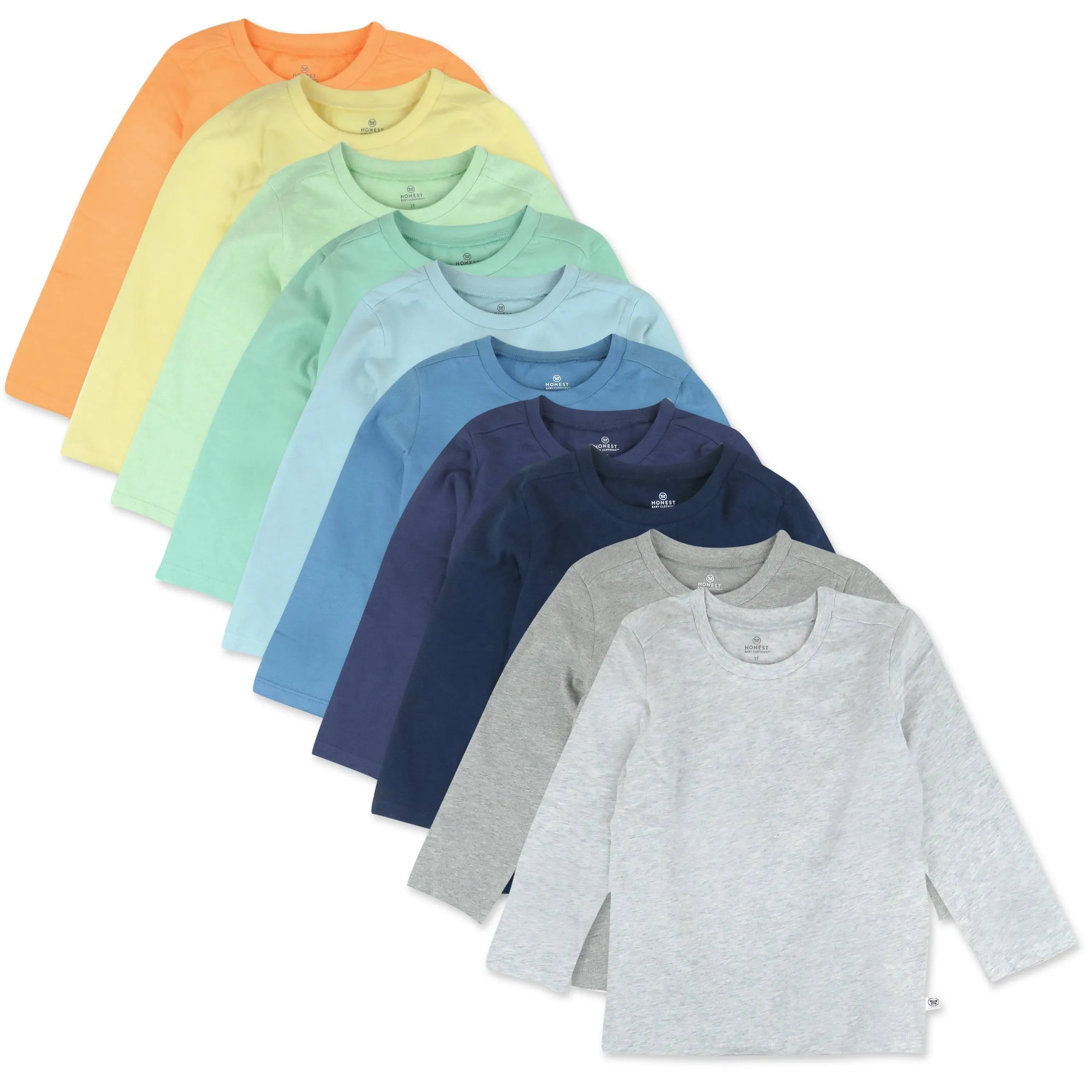 10-Pack Organic Cotton Long Sleeve T-shirts Rainbow Pinks / 2T