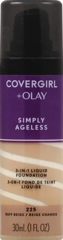 CoverGirl + Olay Simply Ageless Liquid Foundation, 3-in-1, Buff Beige 225 - 30 ml