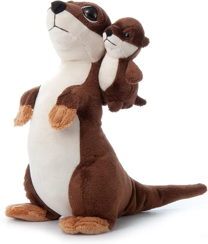 The Petting Zoo Mom and Baby River Otter Stuffed Animal, Gifts for Kids, Pocketz ...