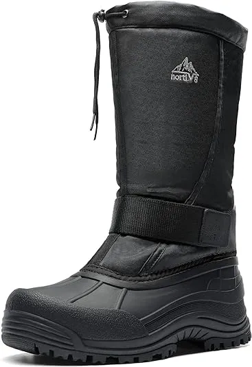 NORTIV 8 Men's Waterproof Hiking Winter Snow Boots Insulated Fur Liner Lightweight Outdoor Tall Boots