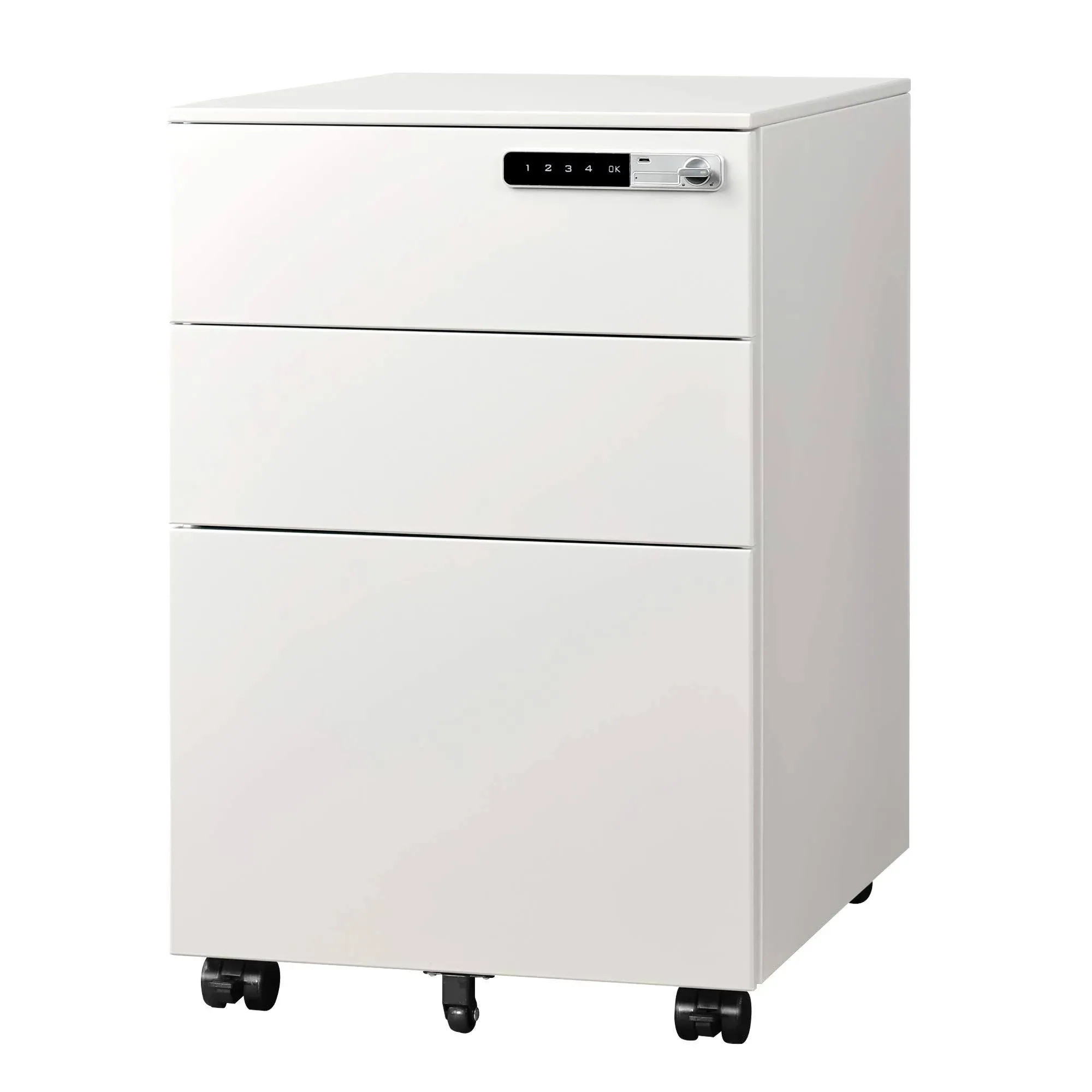 DEVAISE 3-Drawer Mobile File Cabinet with Smart Lock