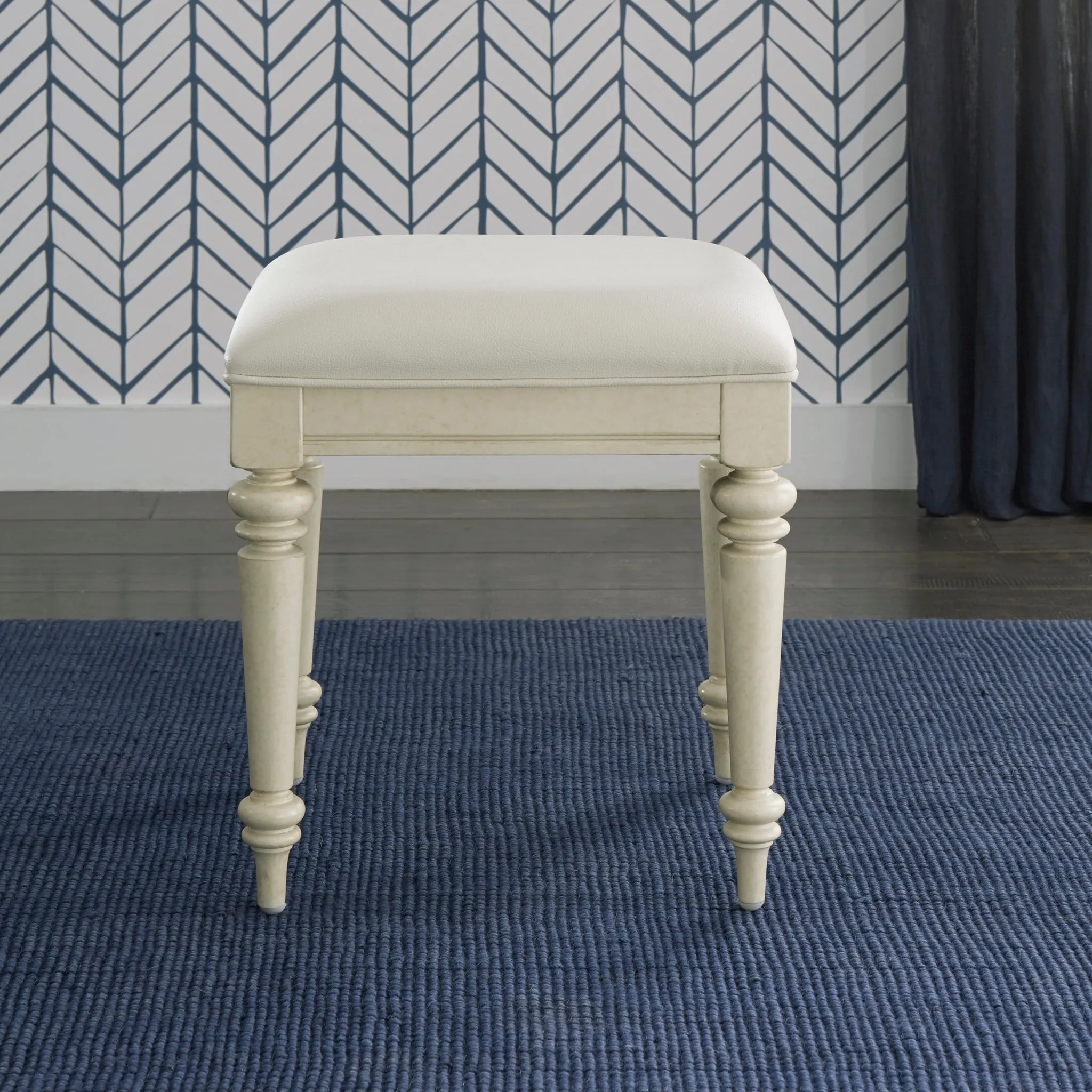 Homestyles Provence Off-White Wood Vanity Bench