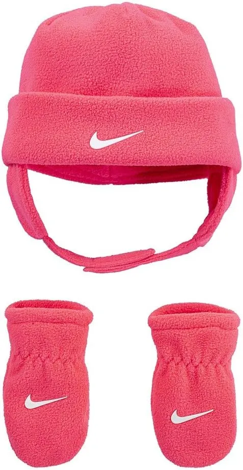 Baby Nike Arctic Fleece Chin Strap Hat & Mittens 2-Piece Set