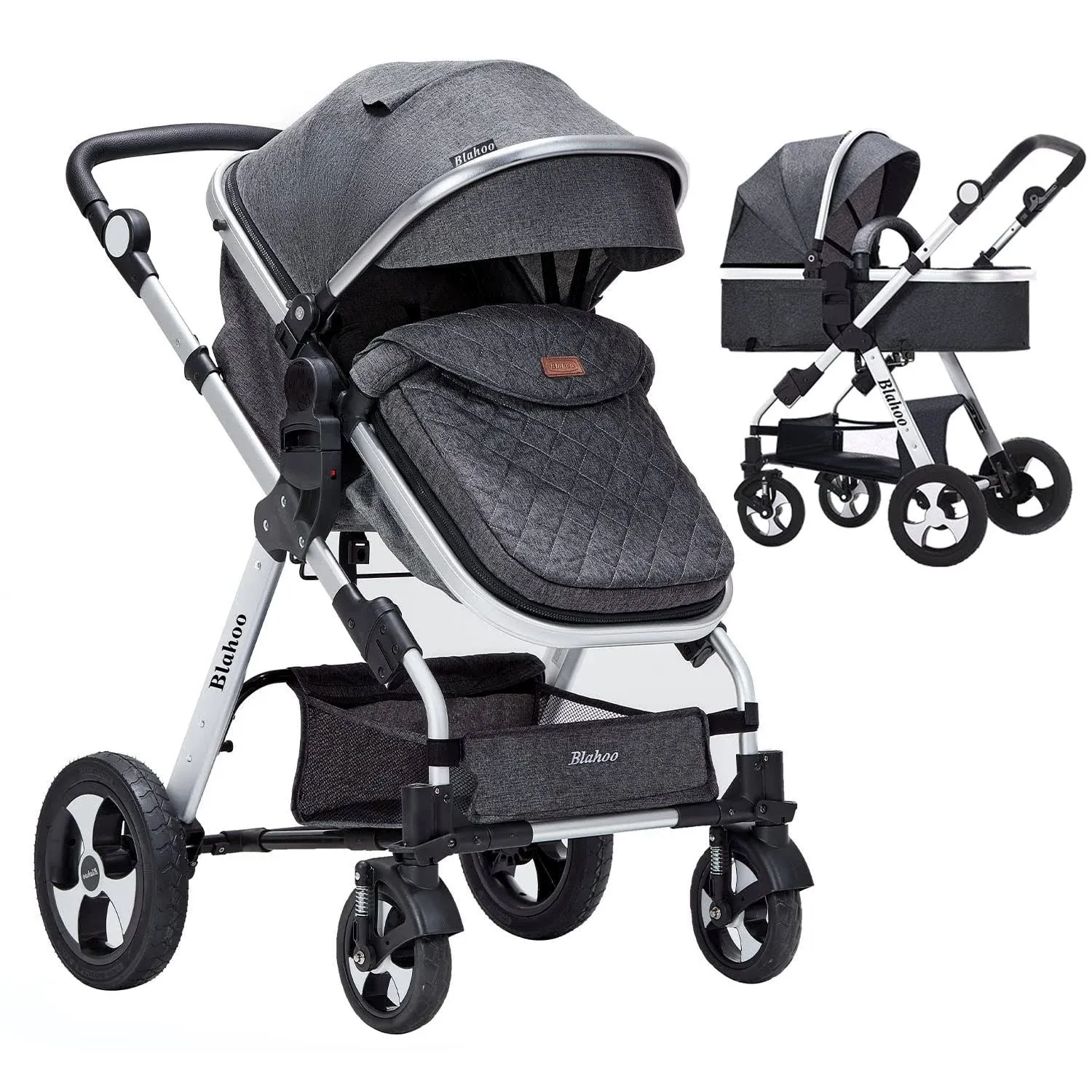 Blahoo Baby Stroller for Newborn, 2 in1 High Landscape Stroller, Foldable ...