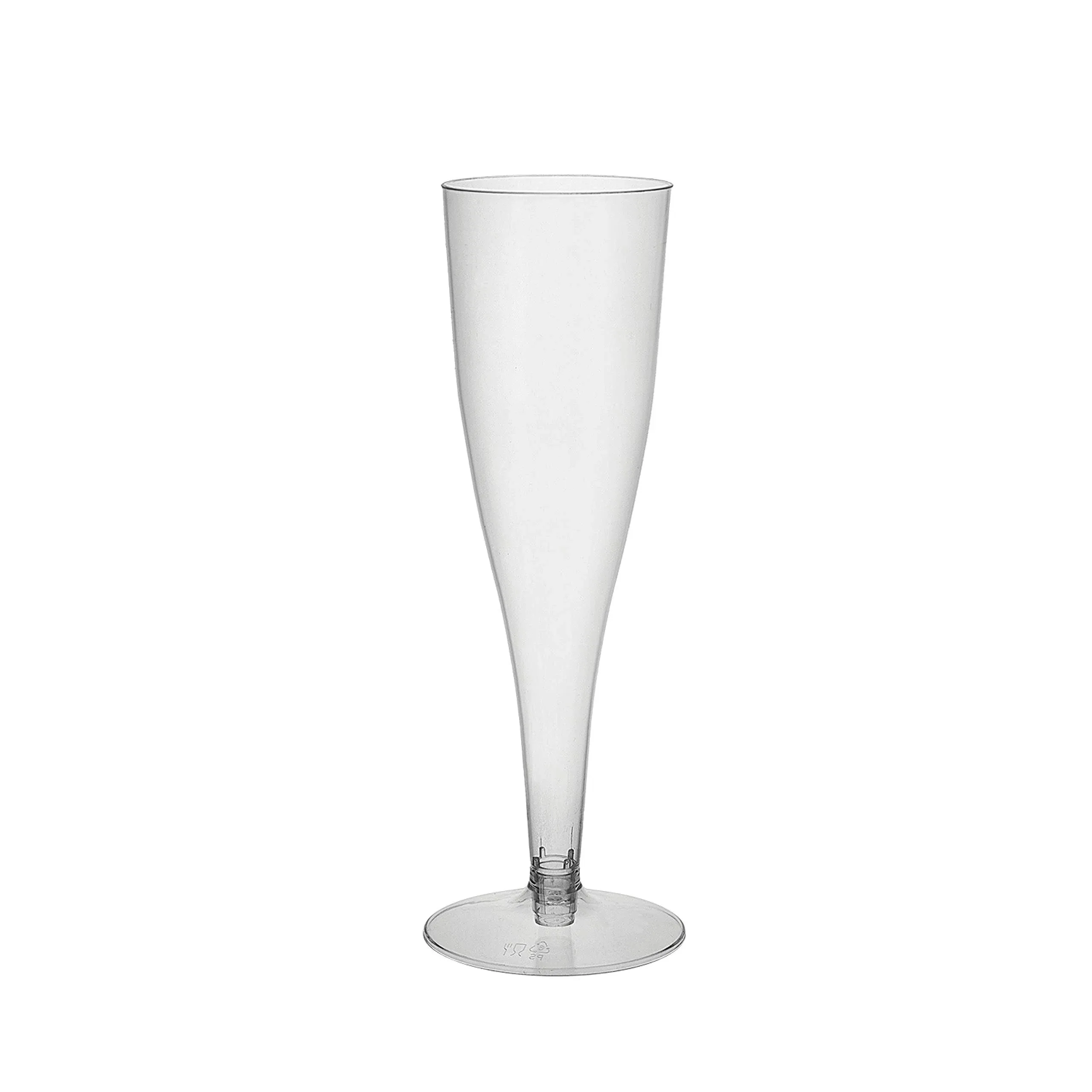 Party Essentials Disposable Classic 2-piece Clear Plastic Champagne Flutes for Cocktail, Mimosa Bar, Wedding, Shower Party Supplies, 4.5 oz., 20-Count