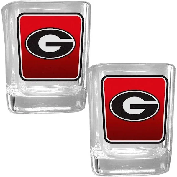 Siskiyou Buckle 2CSQP5 Georgia Bulldogs Square Glass Shot Glass Set