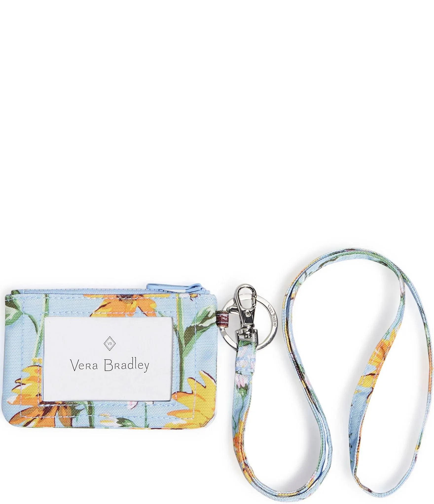 Vera Bradley Sunflower Sky ReActive Zip ID Lanyard