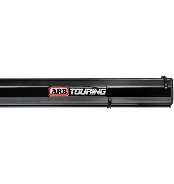 ARB 814412A Black Aluminium Retractable Awning with Dimmable Dual Colour Light 2500mm x 2500 mm or 8.2ft x 8.2ft, for Trucks, SUVs, RV, Campers