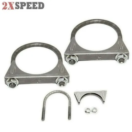 2 Pcs 2" I.D. HEAVY DUTY Universal Exhaust Hanger U Bolt Clamp