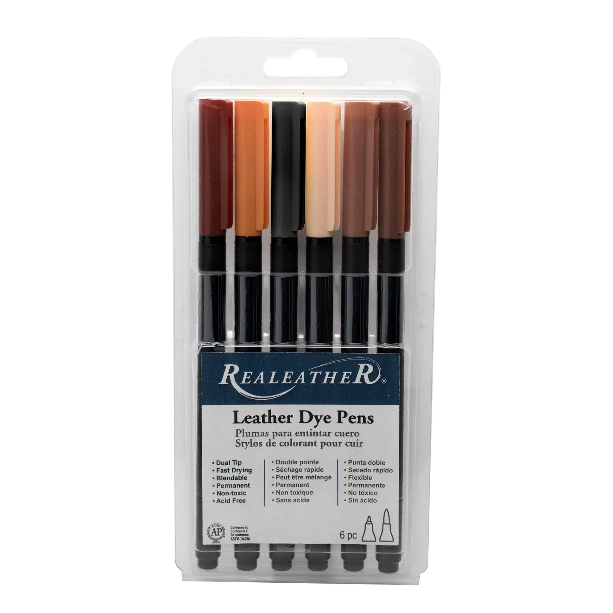 Realeather Crafts-Realeat<wbr/>her Crafts Leather Markers 6/Pkg-Earthton<wbr/>es