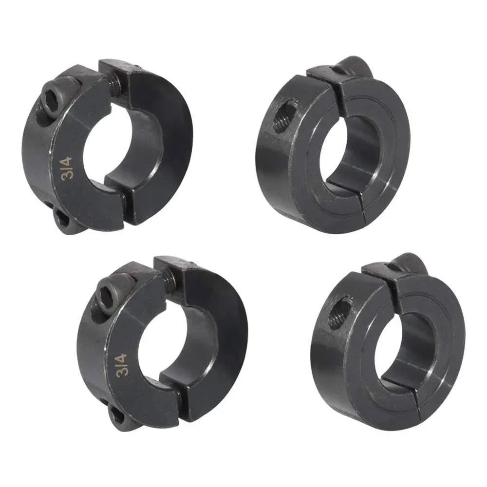 3/4&#034; Shaft Collar Double Split Clamp-on with Set Screw 4-packed