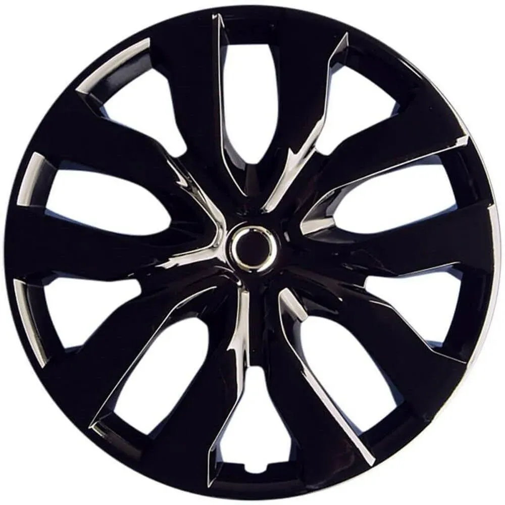 PACRIM 17&#034; Universal Gloss Black Wheel Covers/Hubcaps | Snap On | ABS | Set of 4