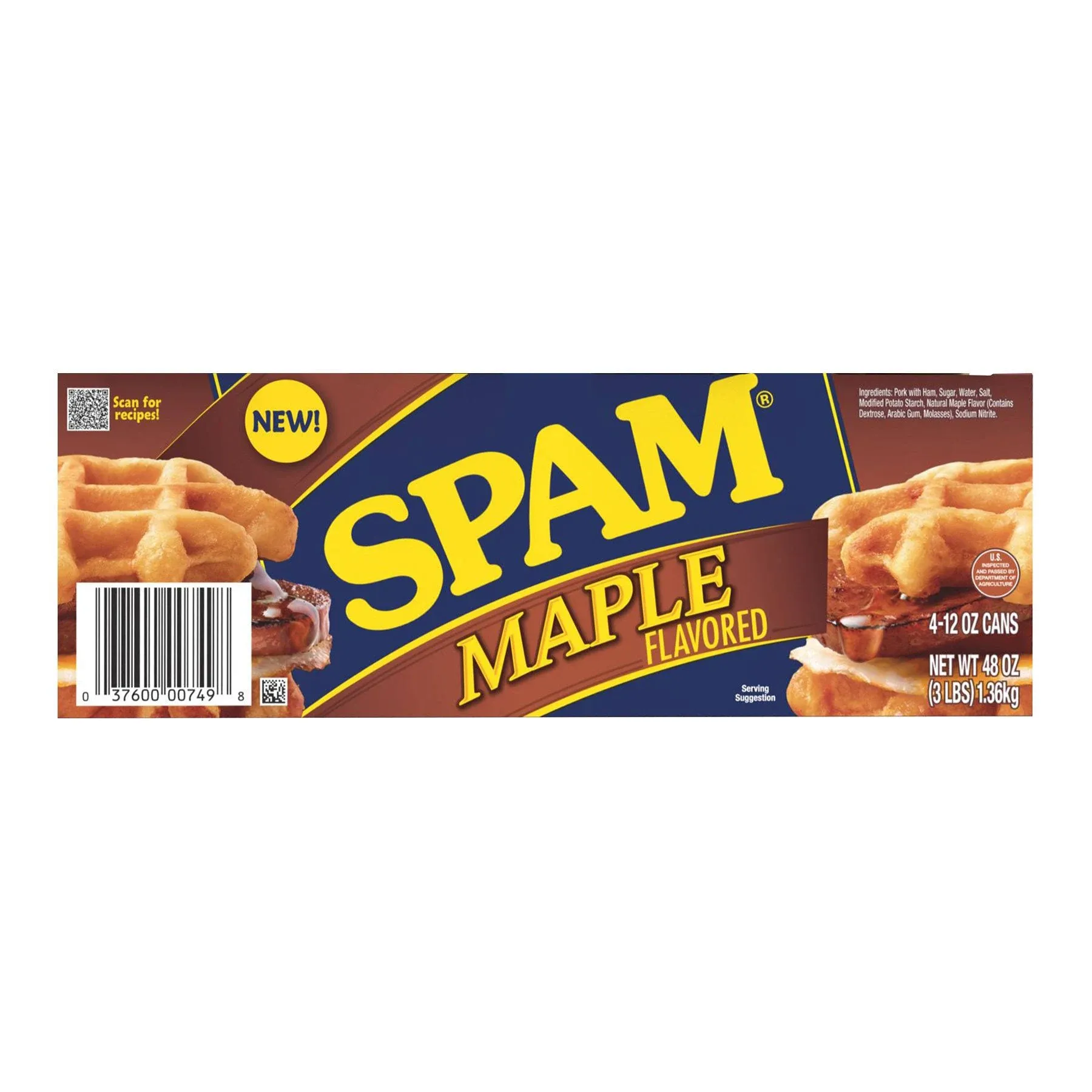 Spam Maple Flavored, 12 oz, 4-Count