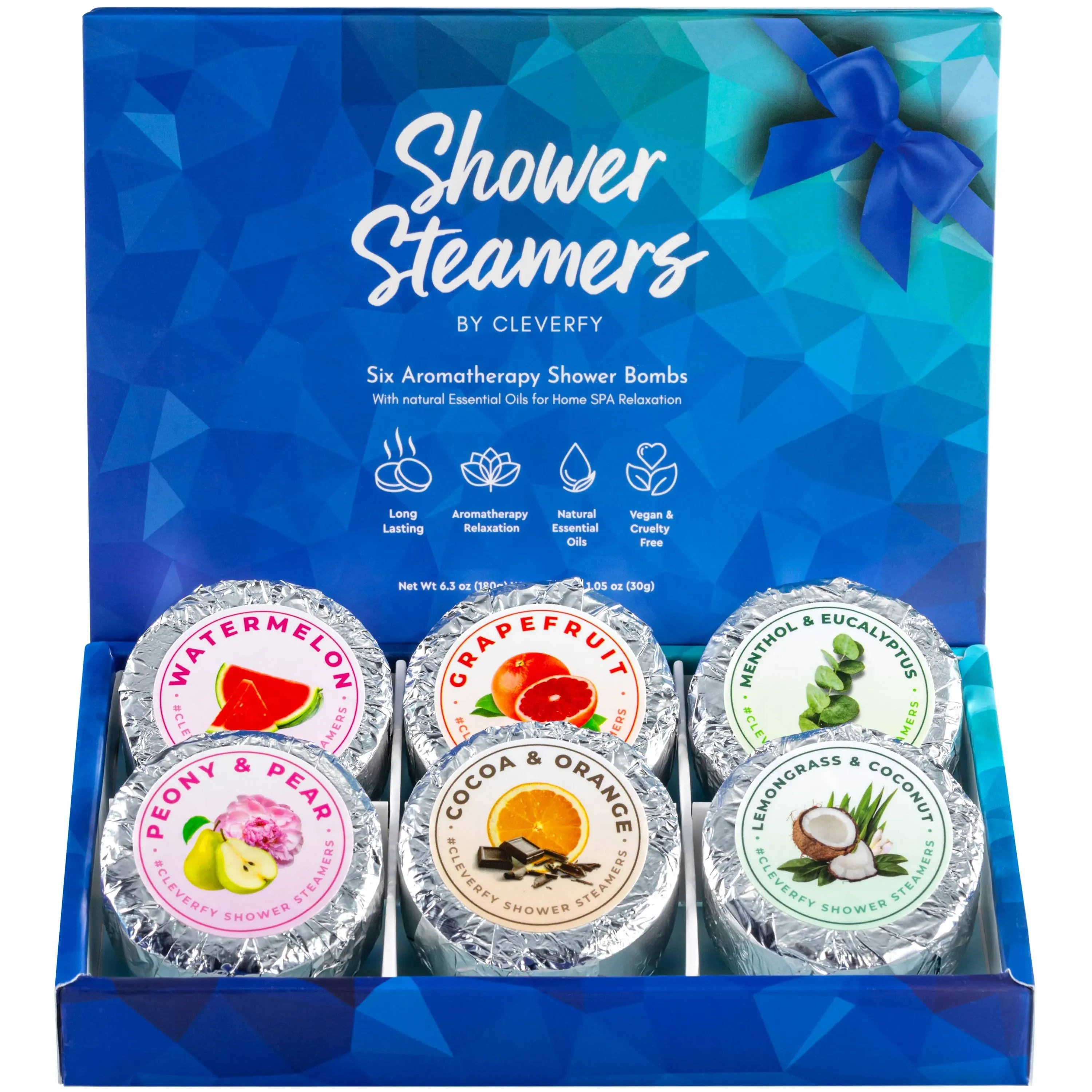 Shower Steamers Aromatherapy - Compact Variety Pack of 6 Shower Bombs with Essen