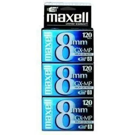 Maxell 8 mm Camcorder Tape, GX-MP, 120 - 3 tapes