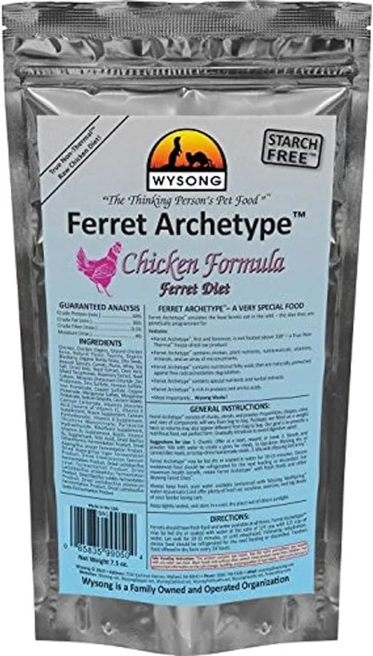 Wysong Ferret Archetype Chicken Formula - Raw Ferret Food - 7.5 Ounce Bag