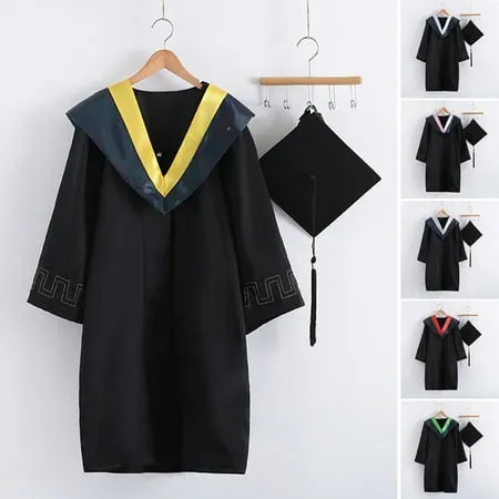 Cheers.US 1 Set Matte Graduation Gown Cap Tassel Set 2022 for High School and Bachelor