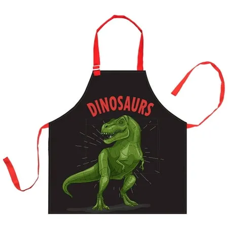 Nidoul Kids Apron Adjustable Dinosaur Kitchen Chef Apron with Big Pocket Girls Boys Bib Apron for Cooking Baking Painting