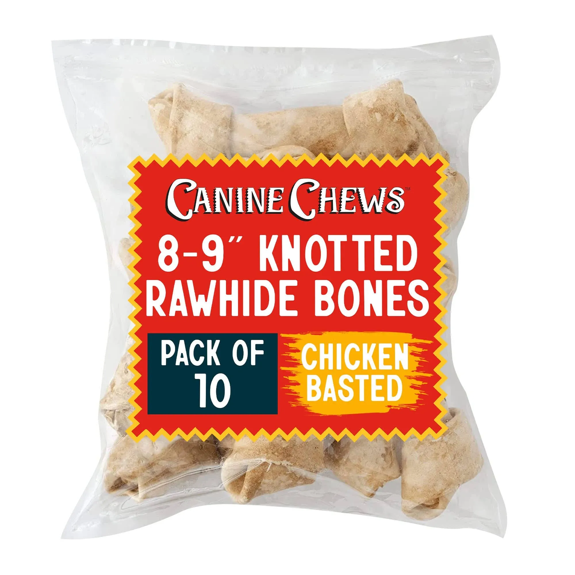 Canine Chews 8-9" XL Extra Large Rawhide Bone for Large Dogs Aggressive Chewers ...