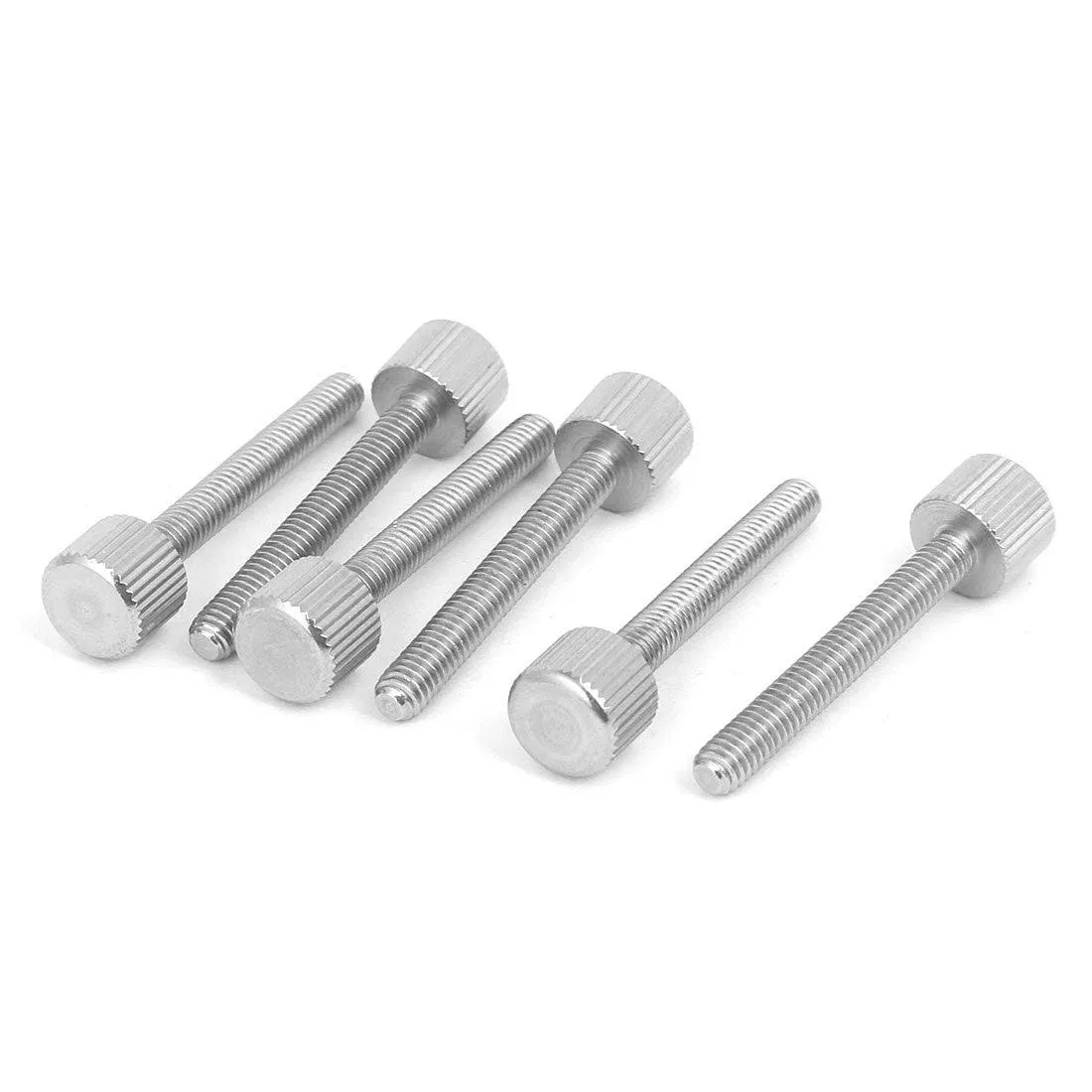 Uxcell Computer PC Case M4 x 30mm Stainless Steel Flat Head Knurled Thumb Screw 6pcs