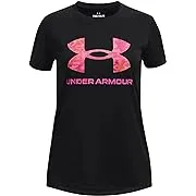 Under Armour Girls' Tech Print Big Logo Short Sleeve Crew