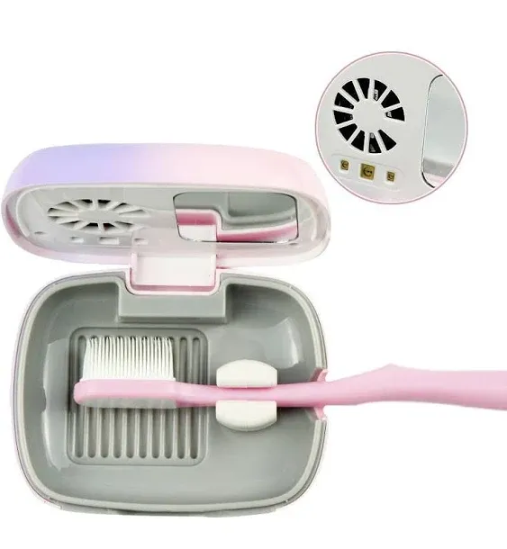 Impressive Smile Rechargeable Mini UV Toothbrush Sterilizer Cover with Fan and USB cord for Travel or Home, Long Battery Life and Improved Case