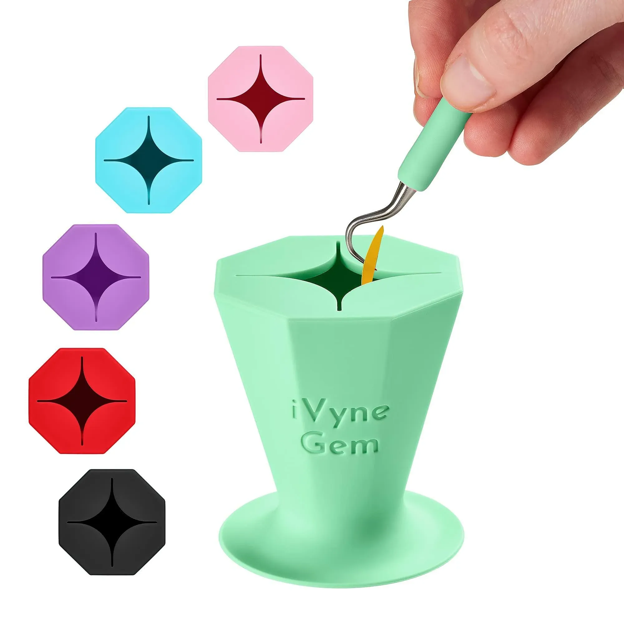 iVyne Gem - Suctioned Vinyl Weeding Scrap Collector and Holder for Weeding Tools ...