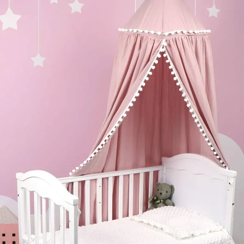 Wgl Uaugh Crib Canopy, Princess Bed Canopy for Kids Baby Bed, Round Dome Kids ...