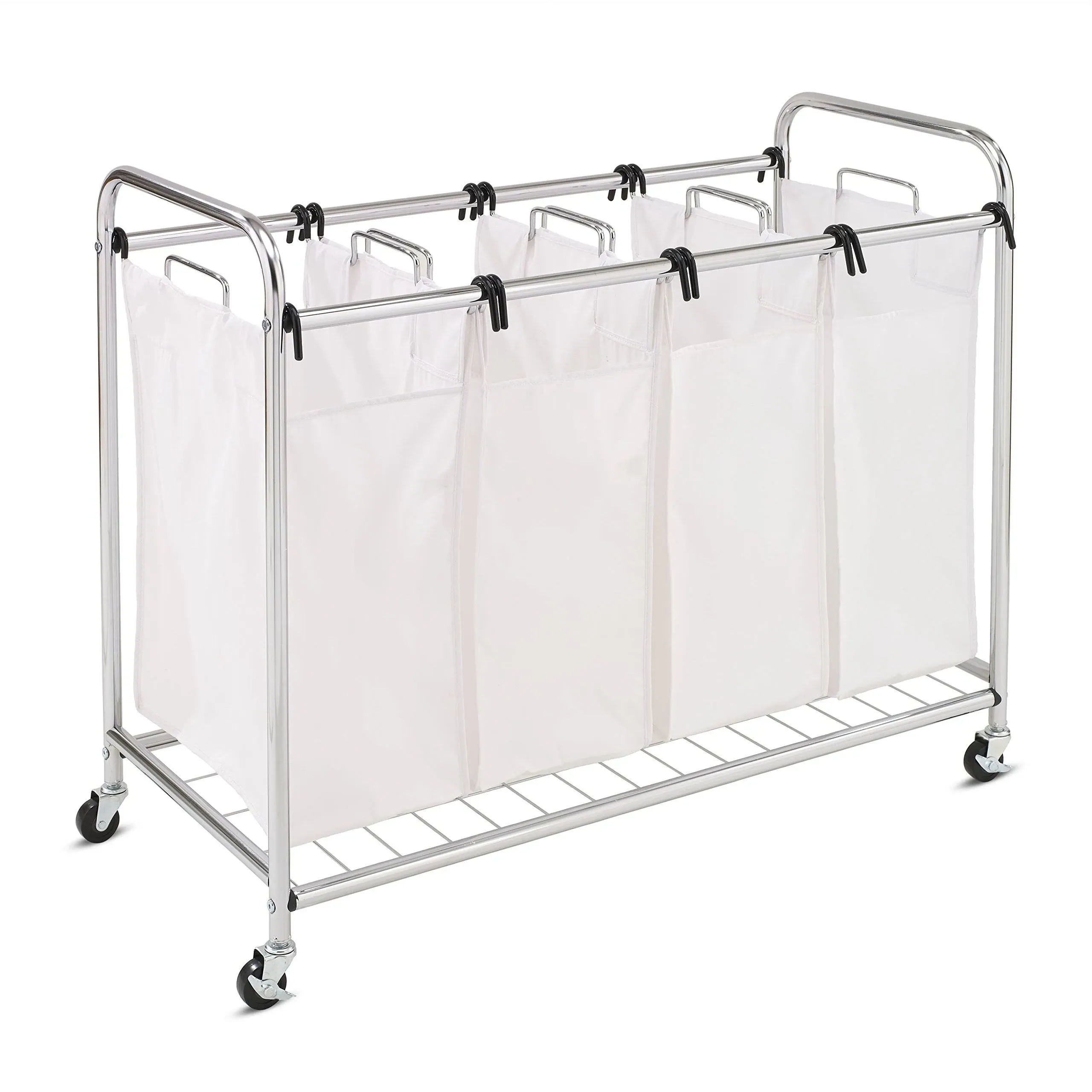 Honey-Can-Do - Chrome & White Quad Laundry Sorter