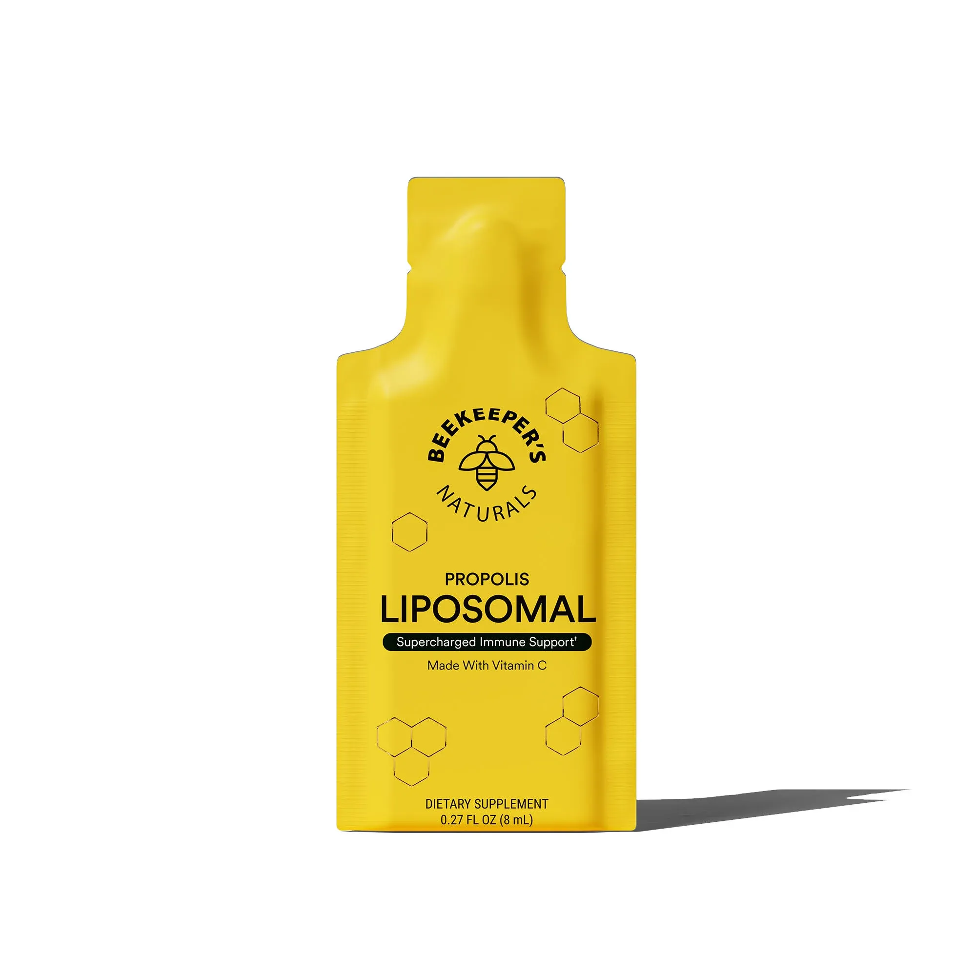 Propolis Liposomal Vitamin C by Beekeeper's Naturals, 1000mg Vitamin C, Propolis & Organic Honey, Supercharged Immune Support & Increased Bioavailibity for Max Absorption, 12 Ct