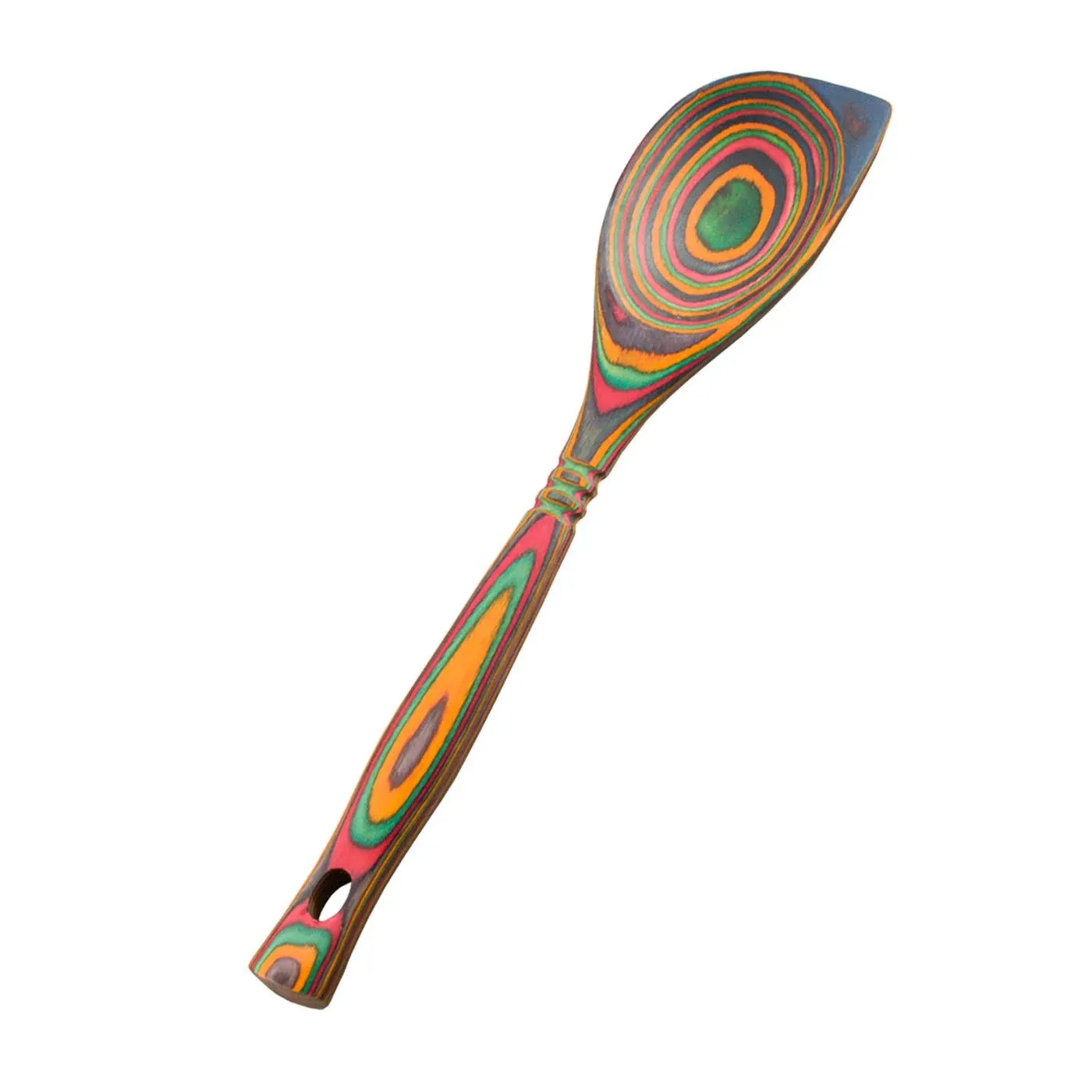 Pakkawood Wooden Cooking Spoon, Colorful and Durable 12 Inch Corner Spoon