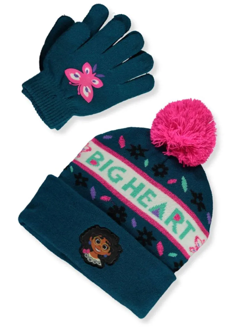 Disney Encanto Girls' 2-Piece Mirabel Butterfly Hat and Gloves Set