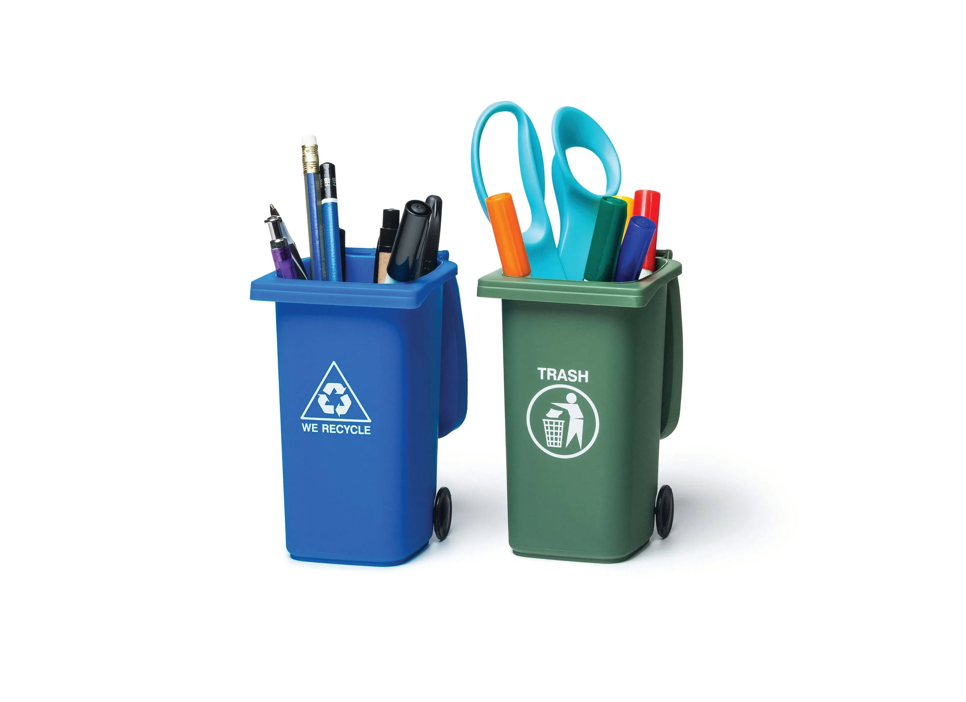 Bigmouth Inc. Mini Trash Can and Recycle Can Desk Set