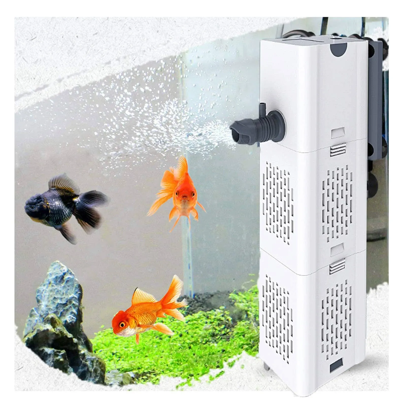 JackSuper Ultra Quiet Fish Tank Filter 4-in-1 Internal Aquarium Filter