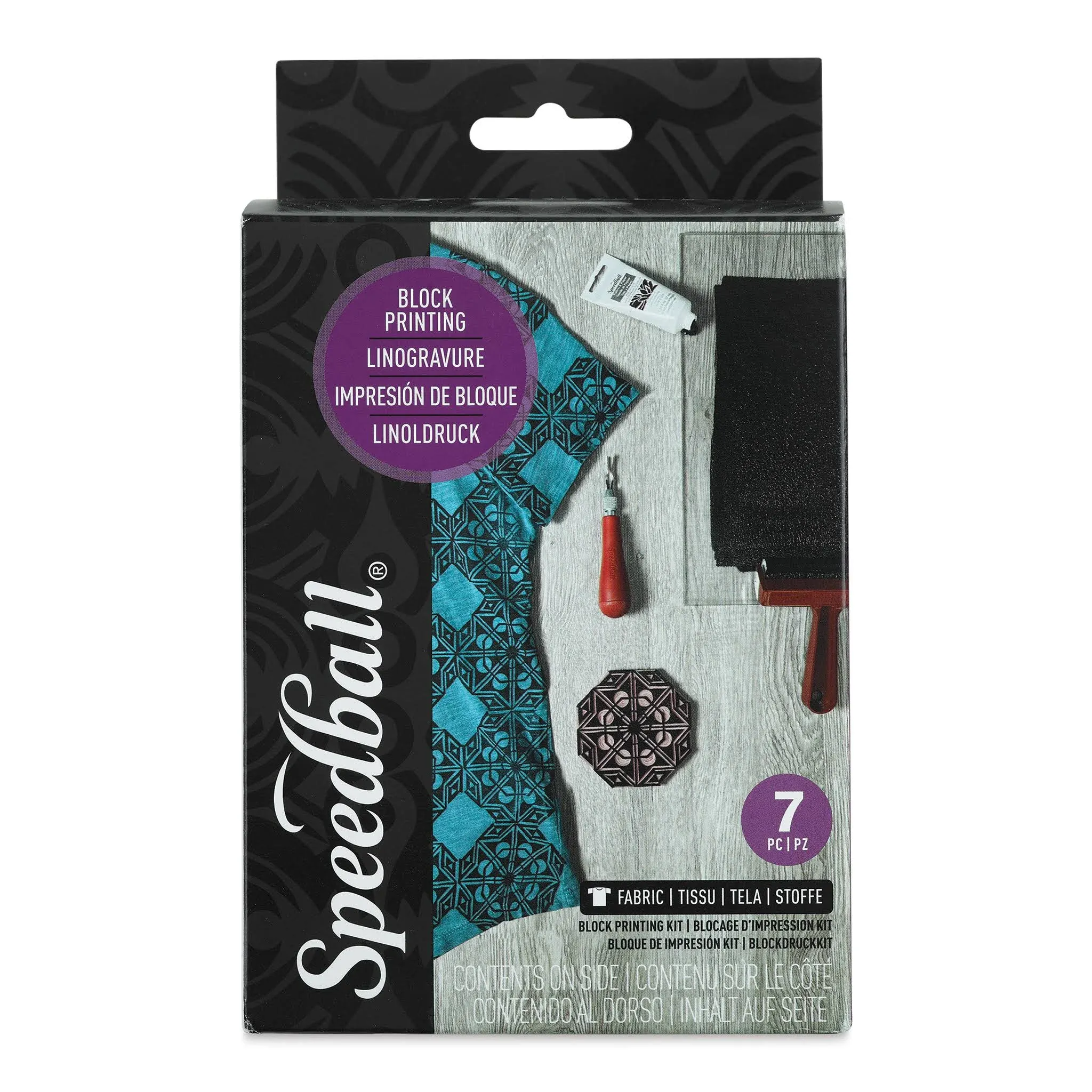 Speedball Fabric Block Printing Starter Kit, Black Ink