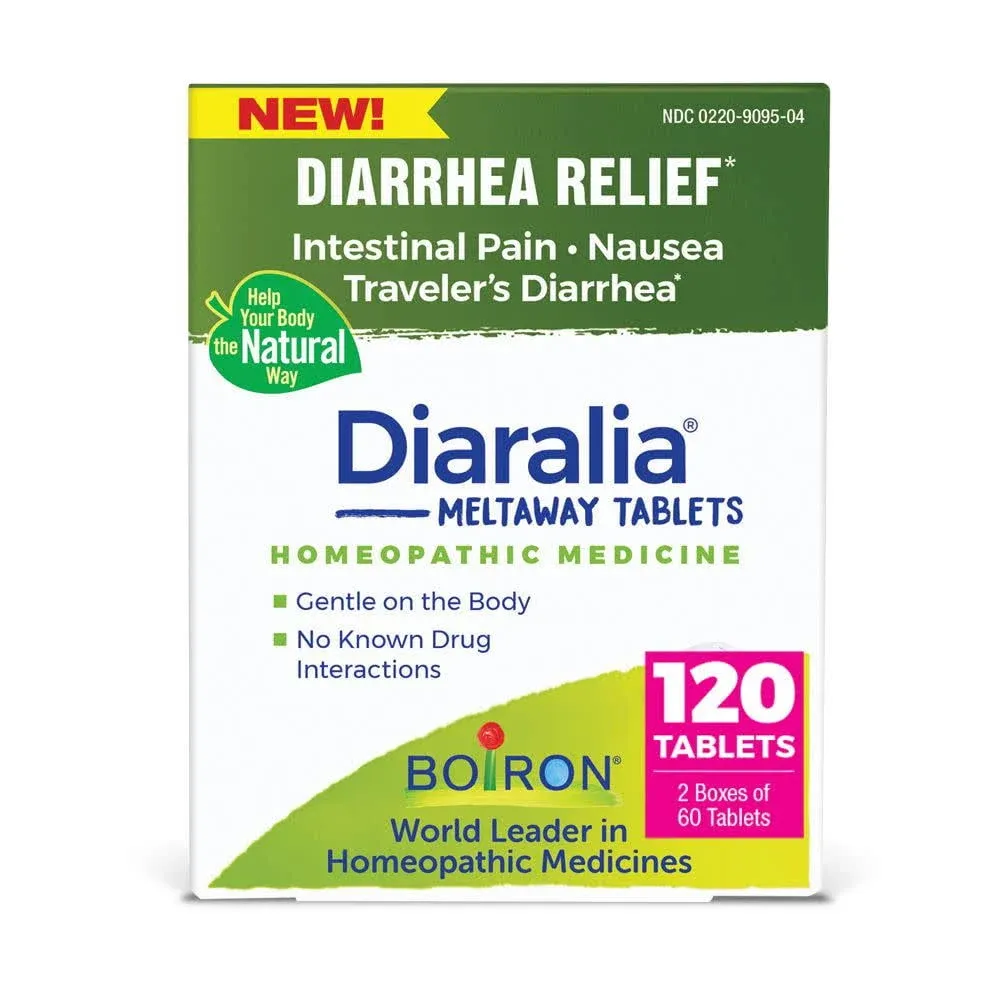 Boiron Diaralia Tablets for Diarrhea Relief, Gas, Bloating, Intestinal Pain, and Travler's Diarrhea