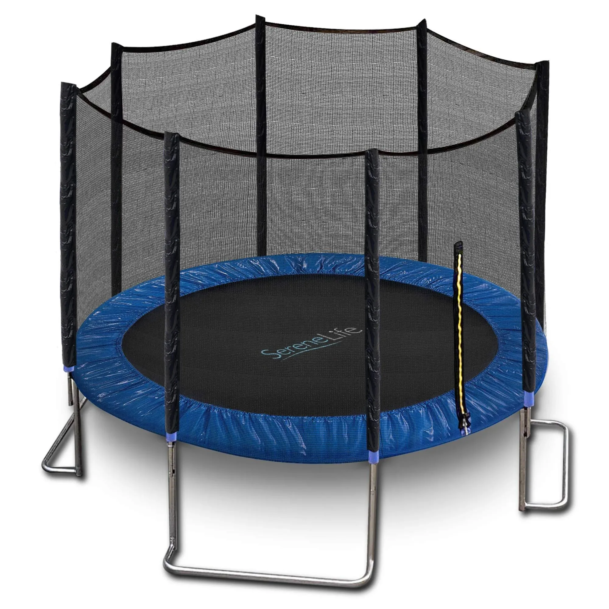 Serenelife Outdoor Trampoline with Enclosure 8ft - Full Size Backyard Trampoline ...