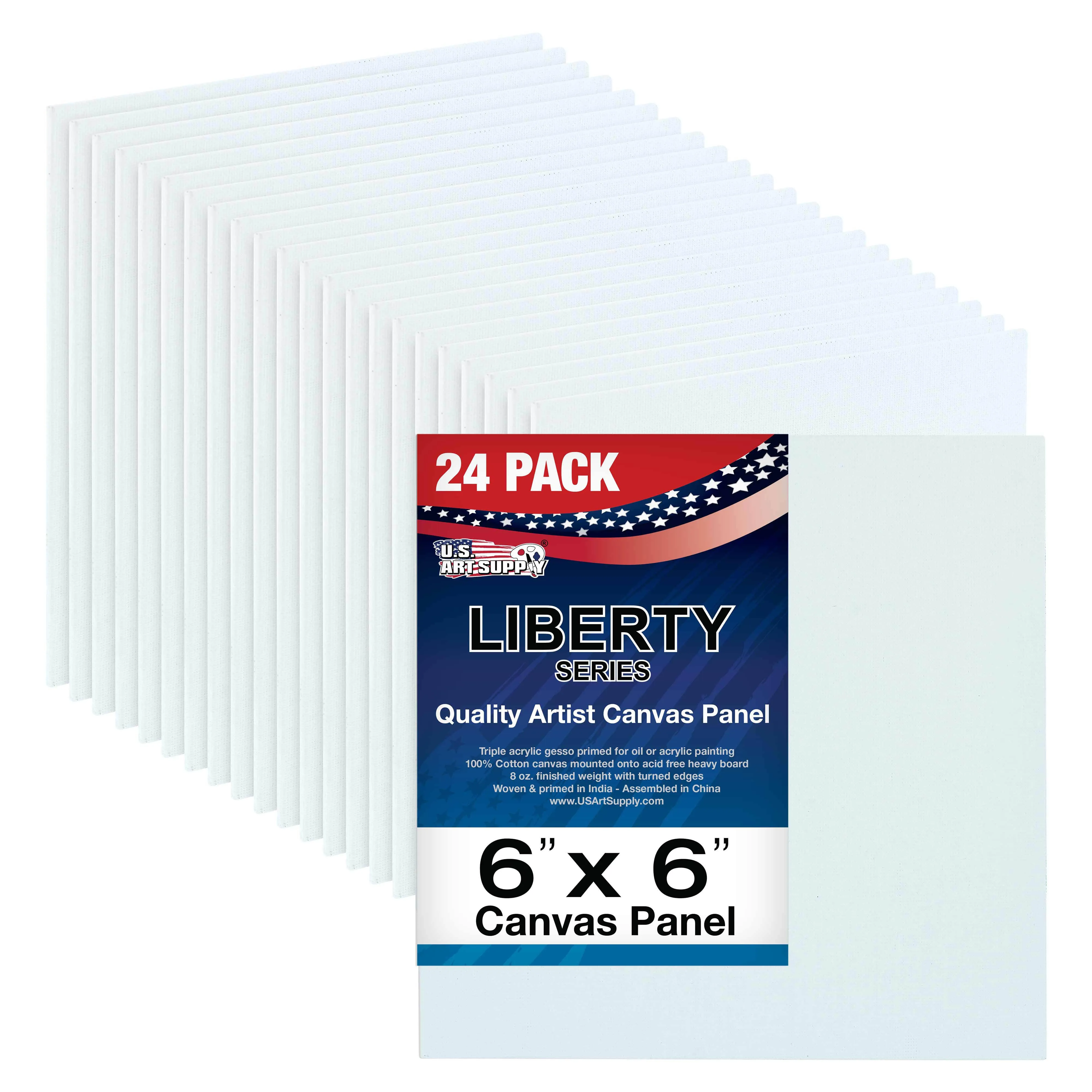 US Art Supply 6 x 6 inch Professional Artist Quality Acid Free Canvas Panel Boards 24-Pack (1 Full Case of 24 Single Canvas Panel Boards)