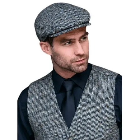 Mucros Weavers 100% Wool Tweed Men's Irish Trinity Flat Cap Made in Ireland