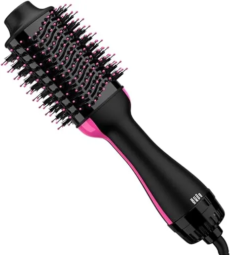 Hair Dryer Brush, 4 in 1 Styling Tools Blow Dryer with Ceramic Oval Barrel and Styler Volumizer, Hot Air Hair Straightener Brush for All Hair Types