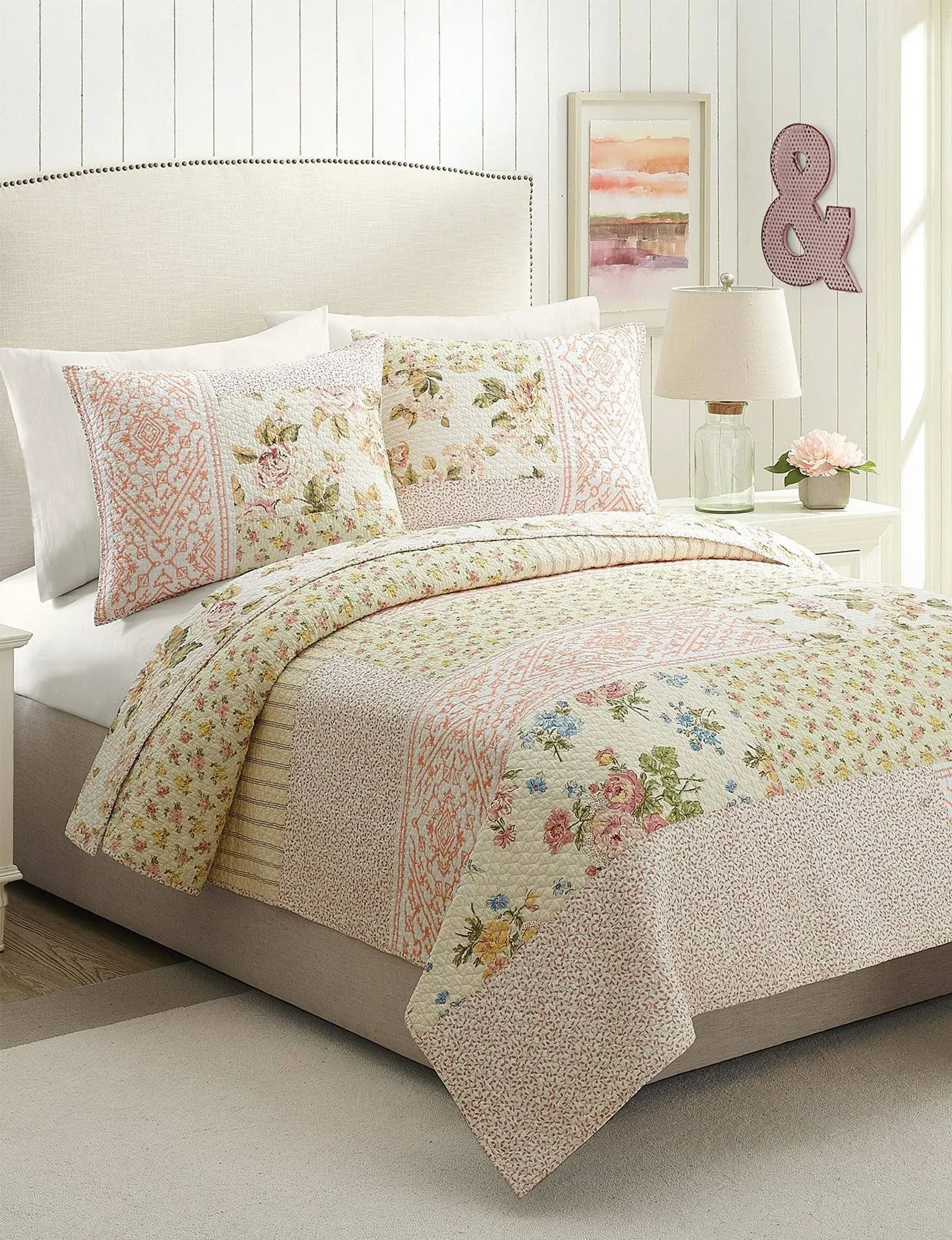 Mary Jane's Home Sweet Blooms Quilt King Pink