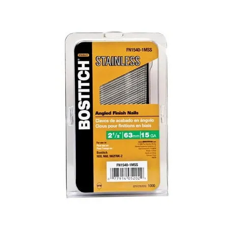 Bostitch FN1540-1MSS Finish Nail, 15 Gauge, 2-1/2"